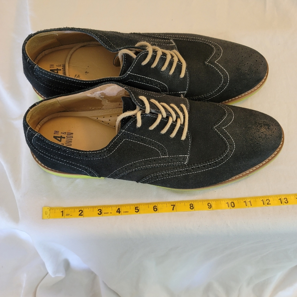 14th & Union Blue Oxford Shoes with Brogue Detailing